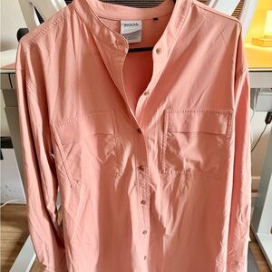 Prana Men's Casual Button Down in Soft Pink